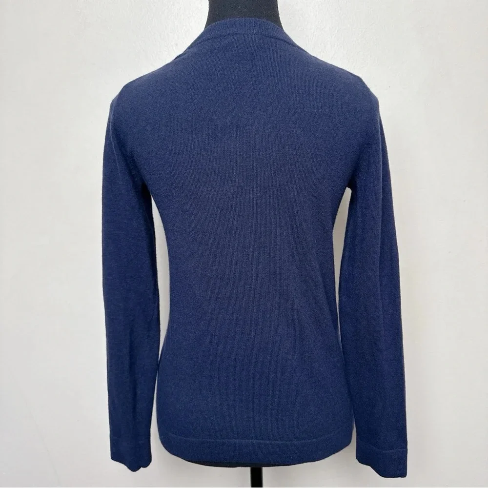 J.crew Womens Xsmall Crew Neck Navy Wool Teddie Sweater